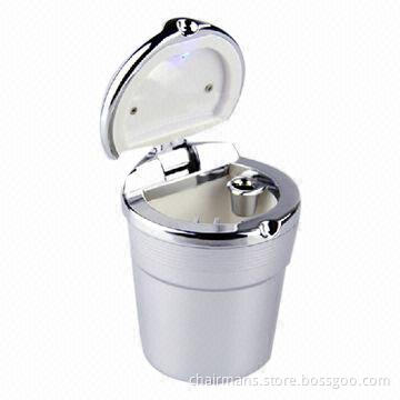 Silver Car Ashtray with LED Night Light